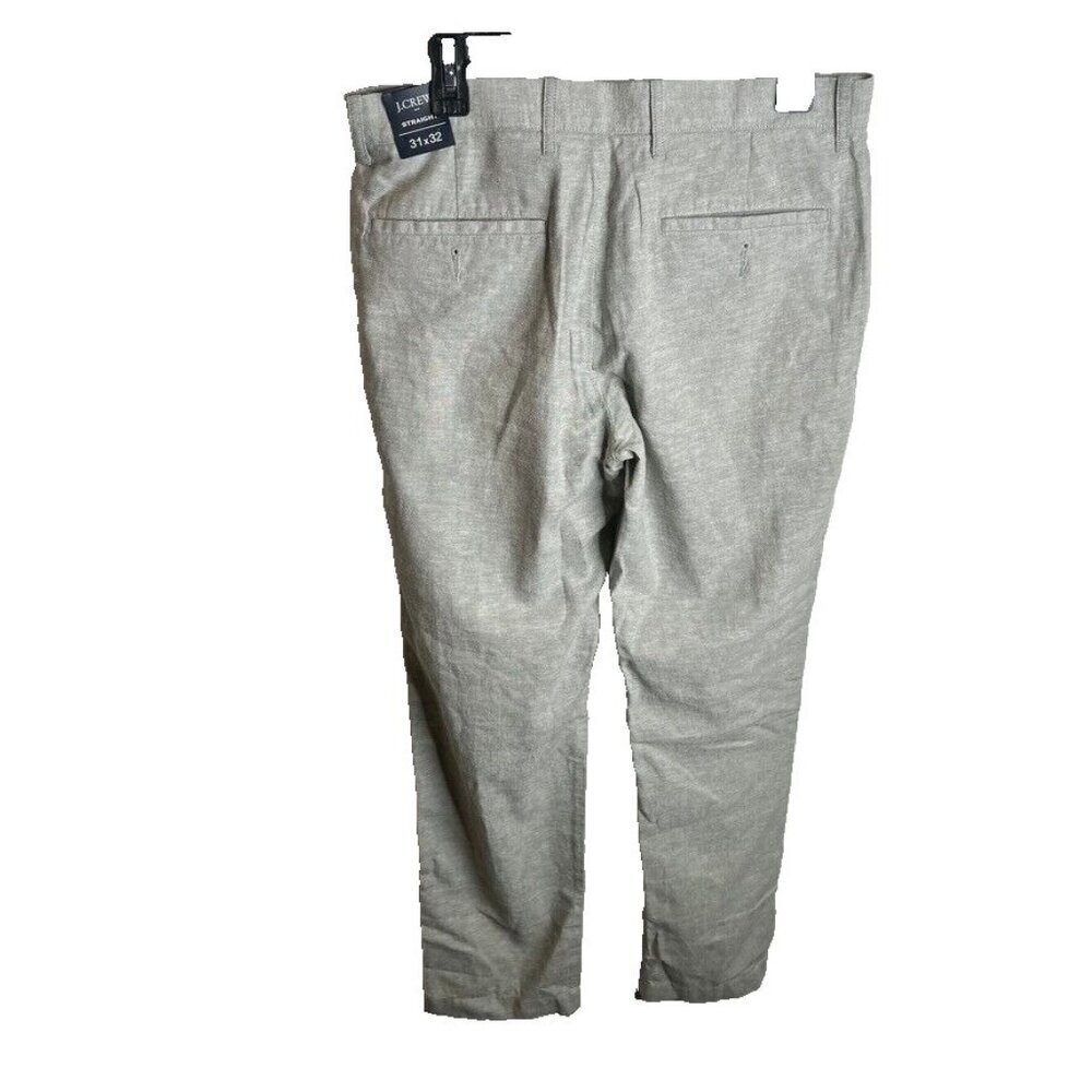 J.Crew $98 Straight-fit linen-cotton blend pant Quarry Green 31X32 BH747 - Picture 7 of 9